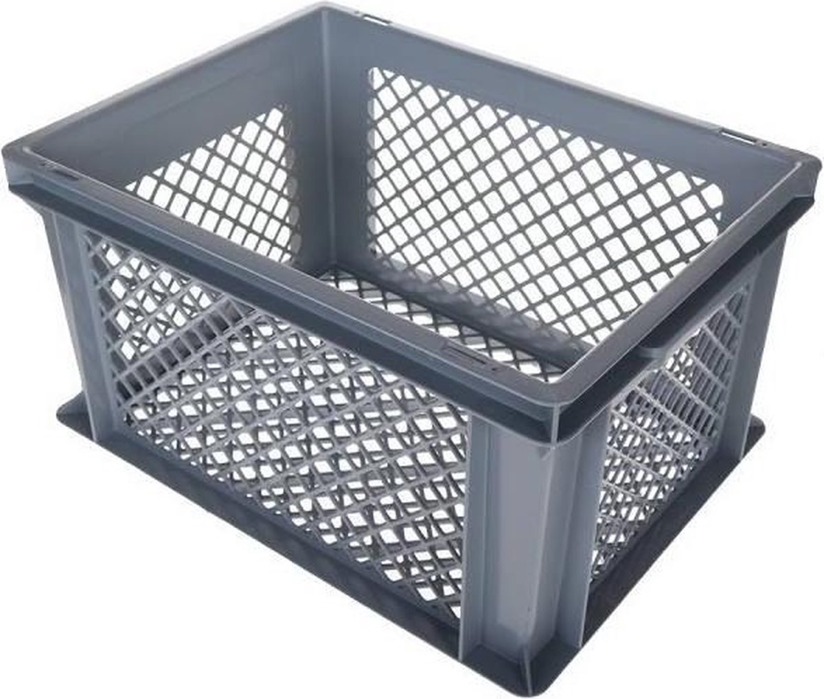 4x Stuks Grijze Kunststof Fietskratten Of Opbergkratten 40 X 30 X 22 Cm 4x-stuks-grijze-kunststof-fietskratten-of-opbergkratten-40-x-30-x-22-cm