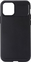 Shop4 - iPhone 12 Hoesje - Back Case Carbon Zwart