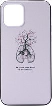 Shop4 - iPhone 12 Pro Hoesje - Back Case "Be your own kind of beautiful." Wit