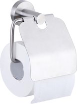 VDN Stainless Toiletrolhouder - WC Rolhouder - Toiletrolhouder met klep - RVS - Toiletpapier houder - Zilver