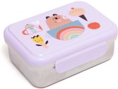 Petit Monkey  Lunchbox van roestvrij staal, mijn oogappel - Brooddoos - Broodtrommel - Paars