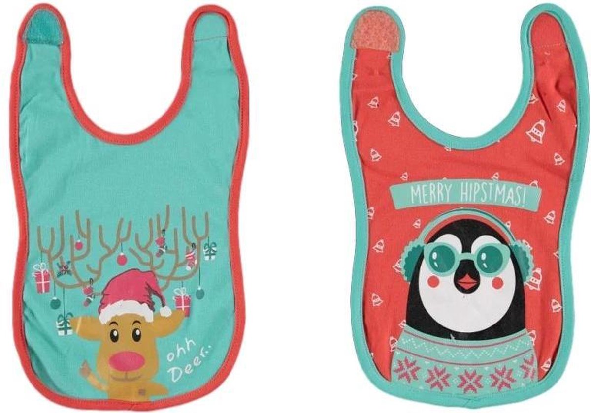 Slabbetje Kerst - Multicolor - Set van 2 Slabbetje Kerst - Multicolor - Set van 2