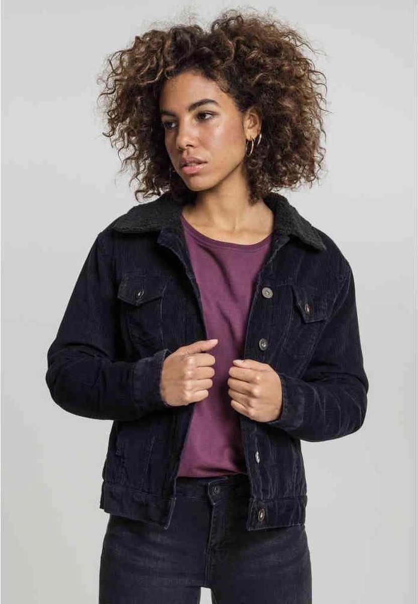 Urban Classics Jacket -XL- Sherpa Corduroy Zwart