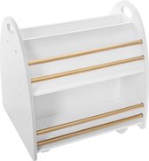 Atmosphera Bibliotheek - Lage boekenkast 2 zijden goud L, 47.5 xl, 40 x H, 50 cm - Goud - Opberger Wit