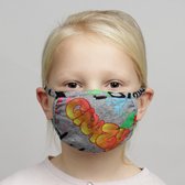 Mondmasker voor Kinderen - Wasbaar Mondmasker met Graffiti print - Katoen - Papillon PK7076