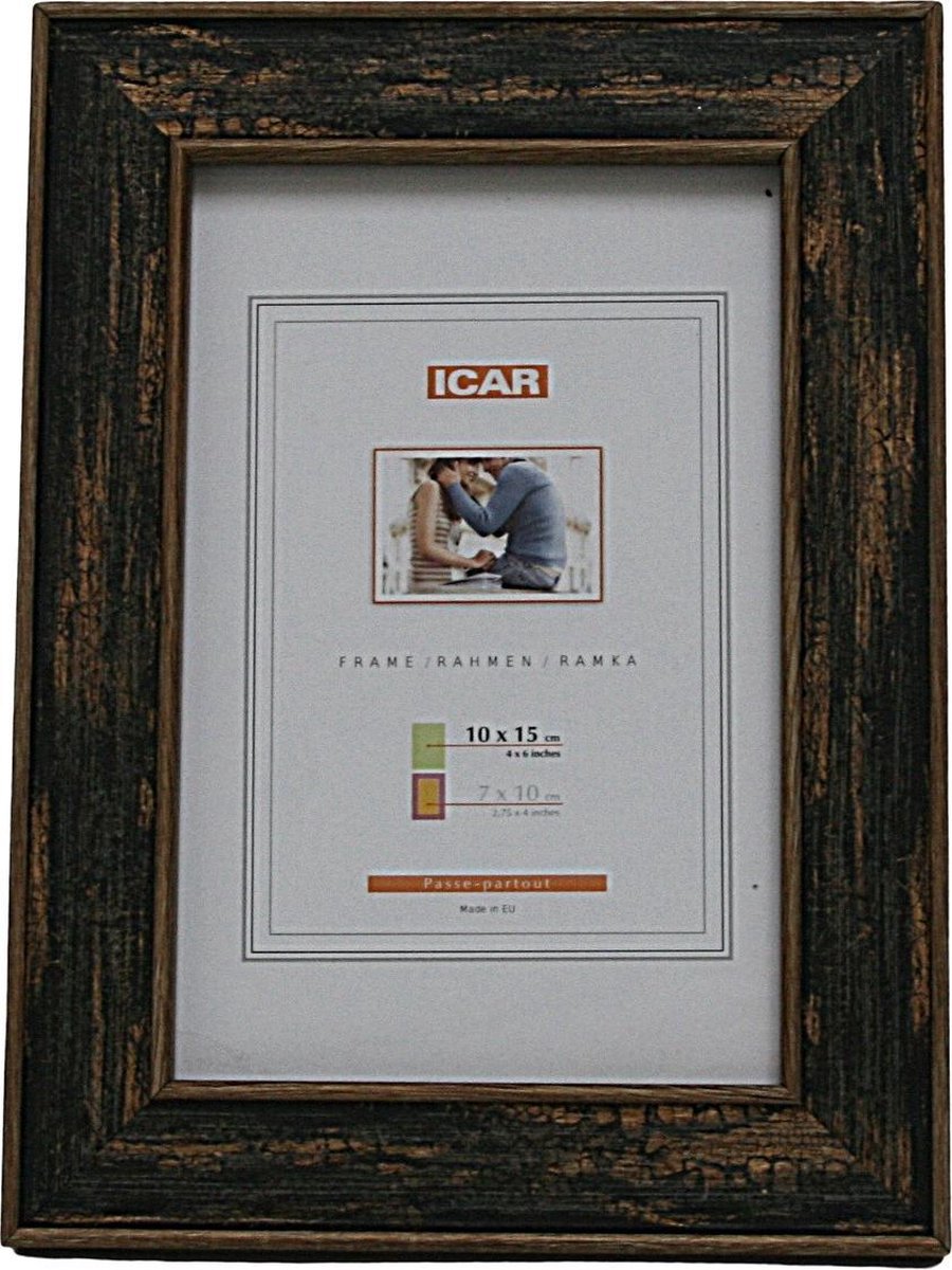 Icar Kunststof Fotolijst Zwart Brian 10x15 cm
