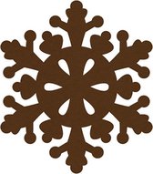 Sneeuwvlok 2 vilt onderzetters  - Donkerbruin - 6 stuks - ø 9,5 cm - Kerst onderzetter - Tafeldecoratie - Glas onderzetter - Woondecoratie - Tafelbescherming - Onderzetters voor gl