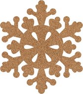 Sneeuwvlok 2 vilt onderzetters  - Lichtbruin - 6 stuks - ø 9,5 cm - Kerst onderzetter - Tafeldecoratie - Kerst tafelen - Glas onderzetter - Woondecoratie - Tafelbescherming - Onderzetters voor glazen - Keukenbenodigdheden - Woonaccessoires