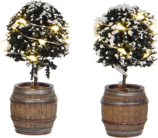 Luville - Buxusboompjes in ton - 2 stuks - h8.5cm