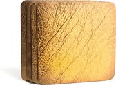 Tannery Leather Onderzetters Excellent Leer 4 stuks Metallic Brons/Goud Vierkant