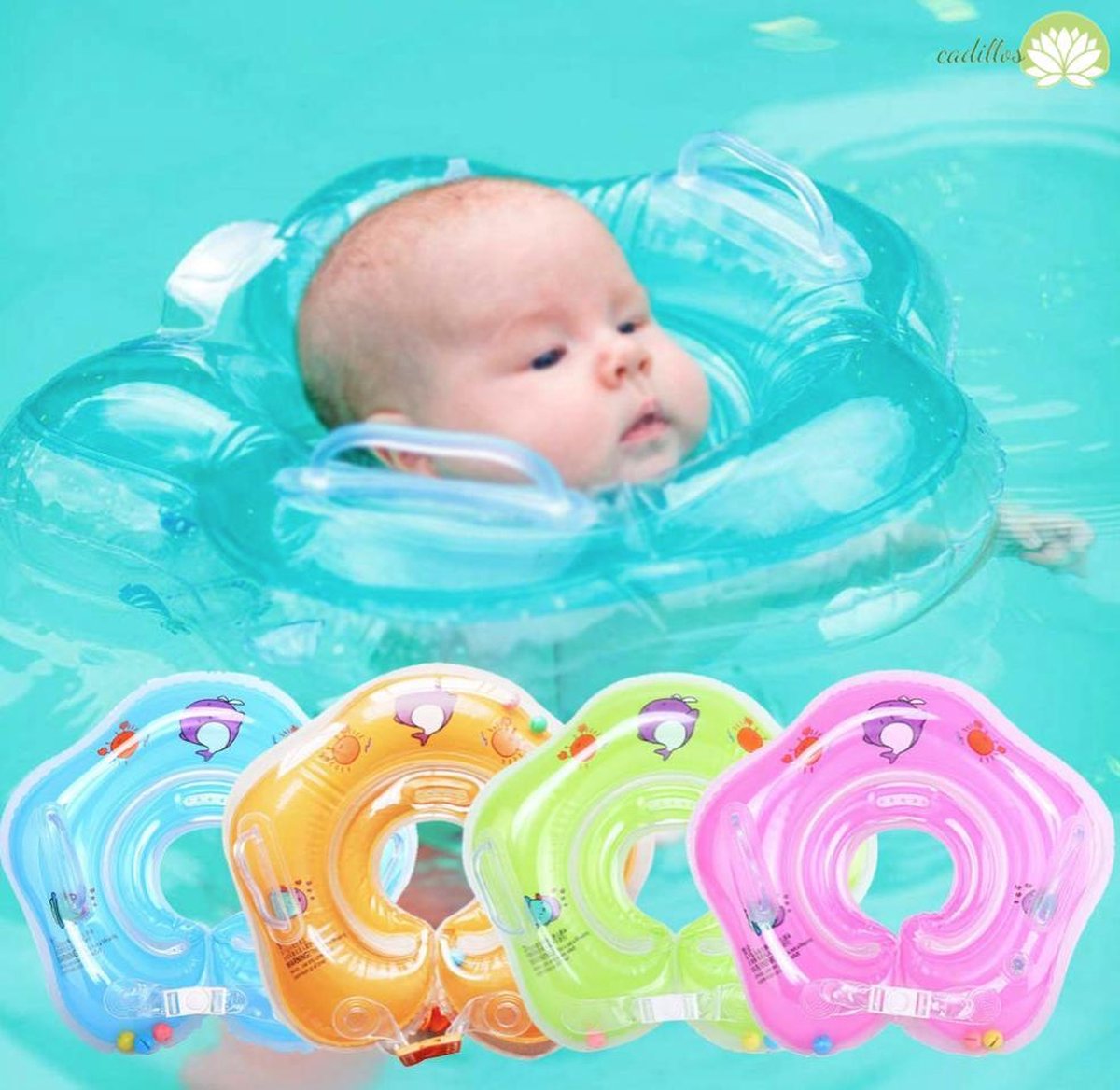 Baby zwemring Oranje Opblaasbare nekring Baby zwembad Baby zwemband Baby Float...