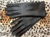 Handschoenen Crocoprint Zwart
