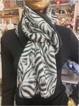 Zebraprint Sjaal Zwart met Wit