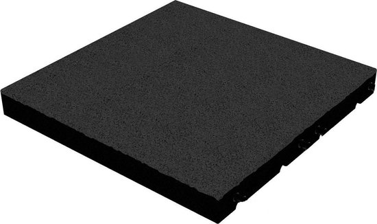 bol.com | Rubber tegels 55 mm - 1 m² (4 tegels van 50 x 50 cm) - Zwart