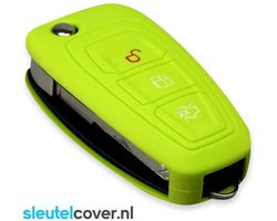 Autosleutel Hoesje geschikt voor Ford - SleutelCover - Silicone Autosleutel Cover - Sleutelhoesje Lime groen