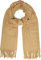 Warme dames sjaal cozy camel - bruin - effen kleur