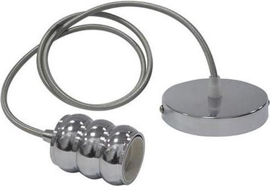 LED Hanglamp - Hangverlichting - Loft - Industrieel - Rond - Mat Chroom Aluminium - E27
