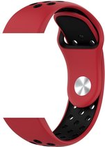 KELERINO. Siliconen bandje geschikt voor Fitbit Versa 2 (Lite) - Rood / Zwart