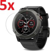 Tempered Glass Screenprotector Geschikt Voor Garmin Fenix 3 / 3 HR  - Screen Protector Ultradun Gehard Glas - Set Van 5 Stuks