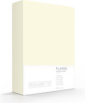 Romanette - Flanel - Hoeslaken - Eenpersoons - 90x220 cm - Ivoor