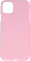 Bestcases Color Telefoonhoesje - Backcover Hoesje - Siliconen Case Back Cover voor iPhone 11 Pro - Roze