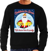 Foute Spanje Kersttrui / sweater - Christmas in Spain we know how to party - zwart voor heren - kerstkleding / kerst outfit S (48)