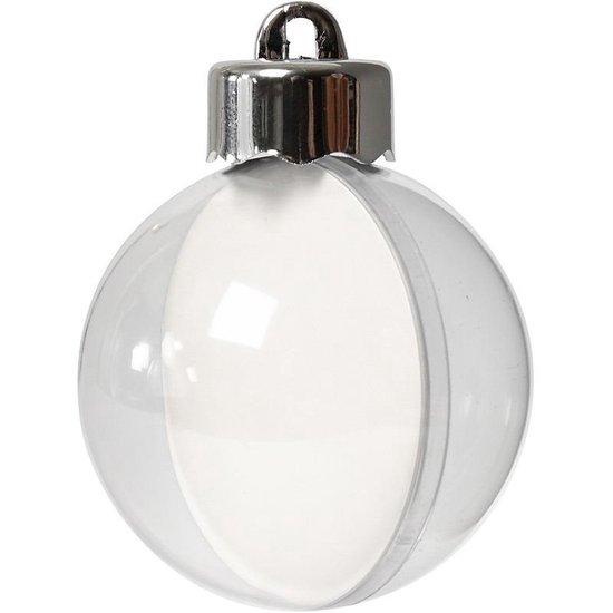 10x Transparante DIY kerstballen 5 cm Kerstversiering/decoratie
