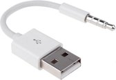 USB 2.0 male naar 3.5mm Audio AUX male Kabel – Wit – 15cm