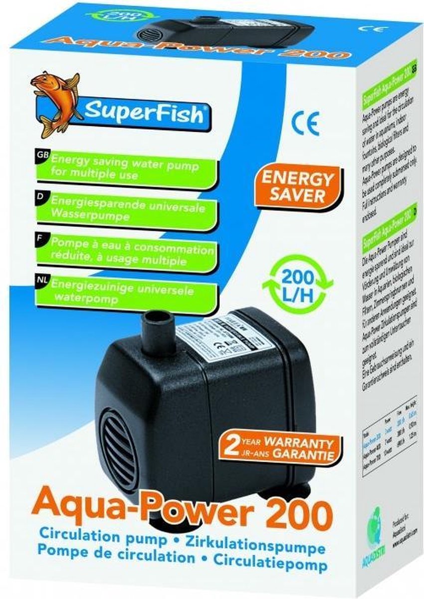 Superfish Aqua-Power 200 Waterpomp - 200 L/H - SuperFish