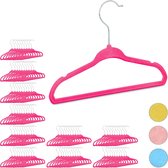 Relaxdays 100x kledinghangers kind - babykledinghanger - kunststof – kledinghanger pink