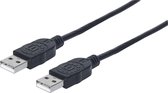 Manhattan USB 2.0 aansl.ßkabel 1m A-stekker/A-stekker