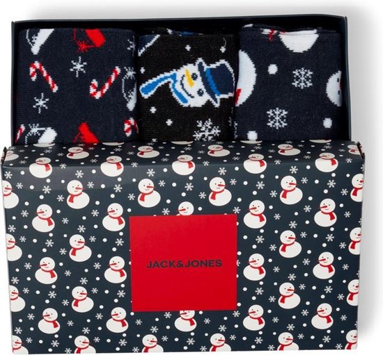 Jack&Jones - Heren - 3-Pack Snowman Giftbox Sokken - Zwart - ONE SIZE