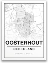 Poster/plattegrond OOSTERHOUTNB - 30x40cm