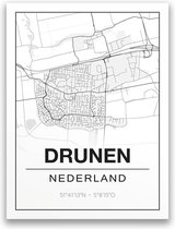Poster/plattegrond DRUNEN - 30x40cm
