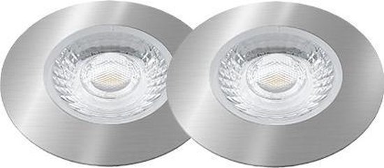 stof in de ogen gooien geur Minimaliseren LED inbouwspot set - 2x4W / Geborsteld Chroom / DIMBAAR | bol.com