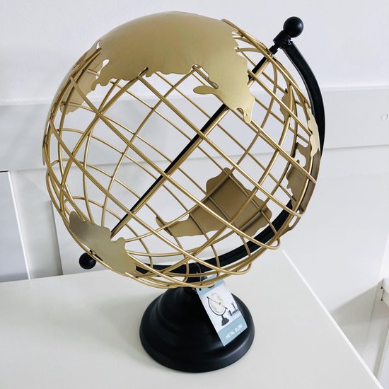 Gouden metalen Wereldbol - H35xB27cm