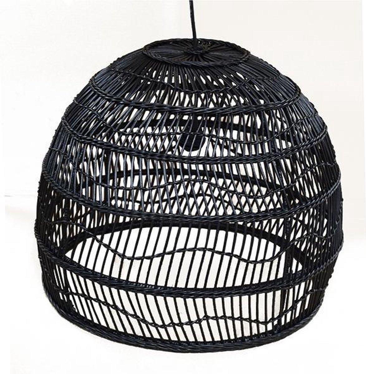 Zwarte Rotan Hanglamp Liv - Ø59xH48 cm