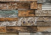 W+G Colorful Stone Wall - Fotobehang - 366x254cm