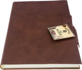 Legatoria Koiné - Leren blanco notitieboek Rio Maggiore - Bruin - 17x25cm