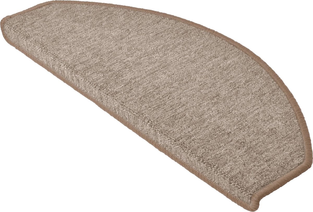 Beautissu ProStair - XXL Trapmatten voor Standaardtrappen 65x24 cm - 15 Stuks - Zelfklevend Trapmat Afgerond - Sand
