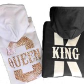 Setje hoodies voor een koppel King en Queen| Hoodies voor man en vrouw |Truien met muts cadeautip voor je vriend of vriendin | Kerstcadeau truien met capuchon | Sinterklaascadeau h