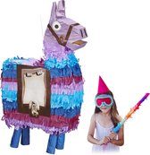 relaxdays pinata lama - verjaardagspinata alpaca - zonder vulling - kinderverjaardag - Meerkleurig