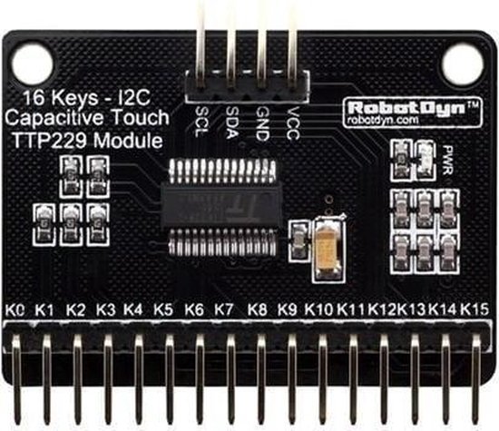 RobotDyn® 16 Keys 786.029 Capacitieve Touch Module I2C Bus voor Arduino ...