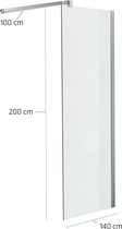 Clp Nano - Douchewand - Mat glas 140 x 200 x 100 cm