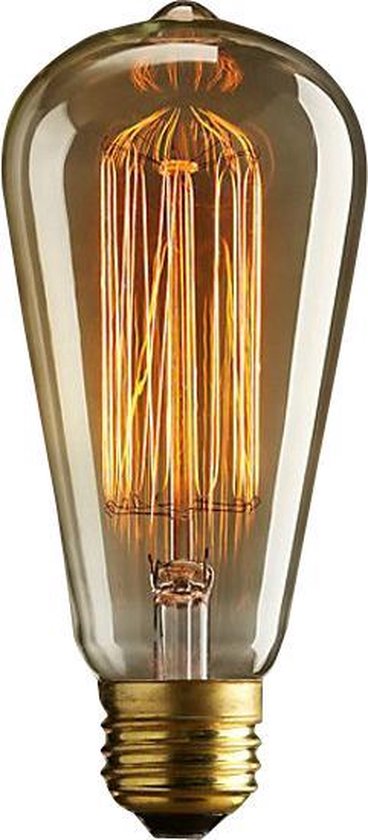 Vintage Edison Licht Bulb Dimbaar | Filament Lamp | 40 Watt E27 Lichtbron |... | bol.com