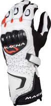 Macna Track R White Black Red Motorcycle Gloves  L