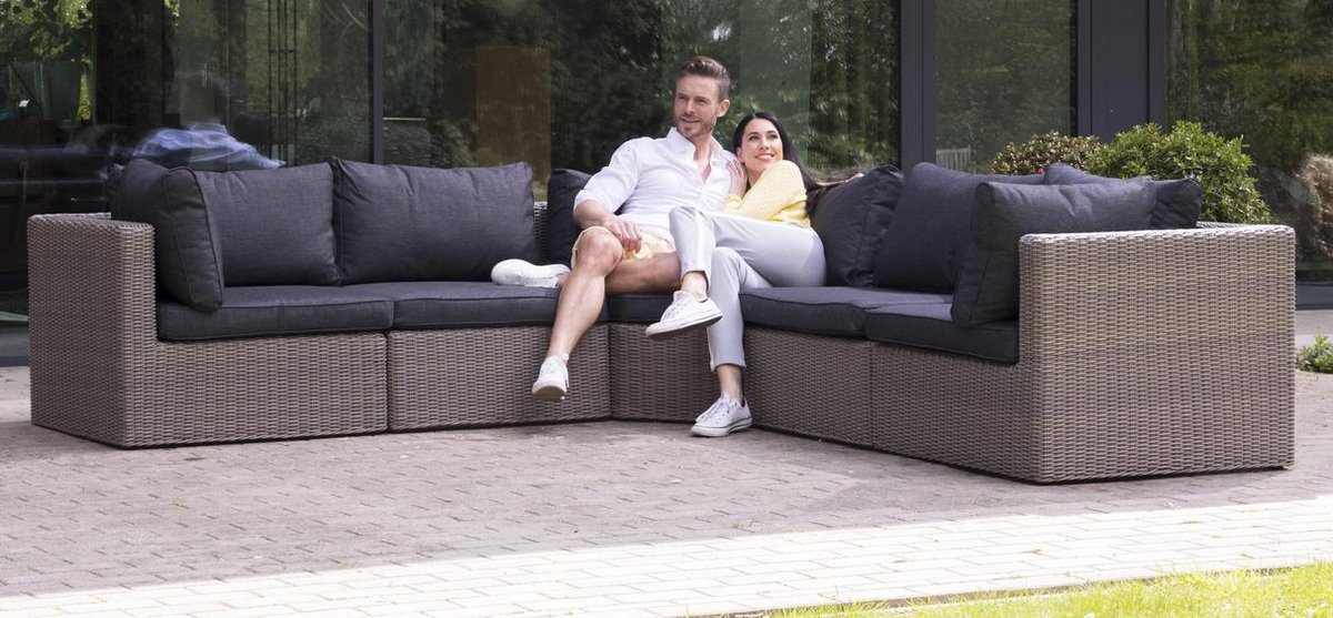 Weersbestendige Beschermhoes voor Hoekbank | 275/100x275/100x70 cm (L-vorm) | Premium | Waterproof | TÜV Rheinland Gecertificeerd | Tuinbank / L-Vorm | Waterdicht | Solution Dyed (verkleuring onmogelijk) | Grijs