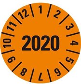 Keuringssticker met heel jaartal, boekje 15 mm - 420 per boekje 2020