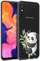 Samsung Galaxy A10 Transparant siliconen hoesje (Panda)