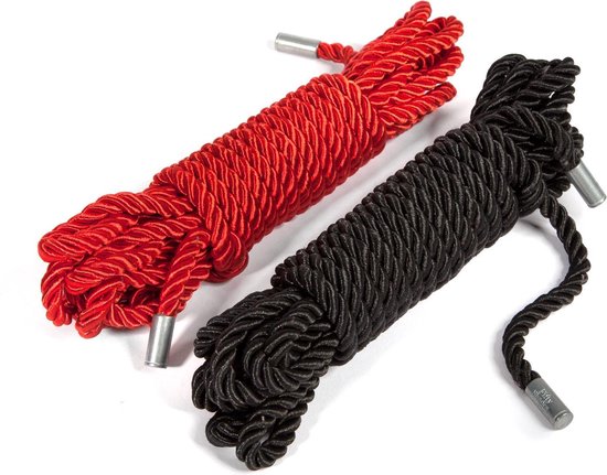 Fifty Shades Restrain Me Bondage Rope Twin Pack - Zwart/ Zilver